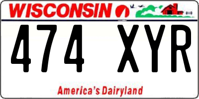 WI license plate 474XYR