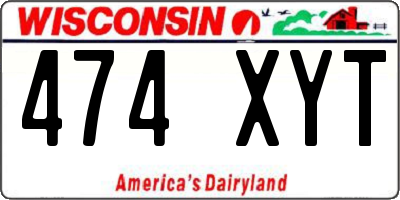 WI license plate 474XYT