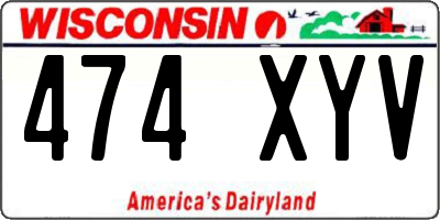 WI license plate 474XYV