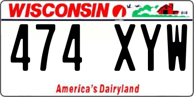 WI license plate 474XYW