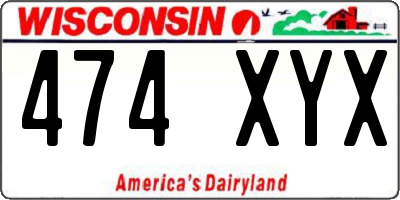 WI license plate 474XYX