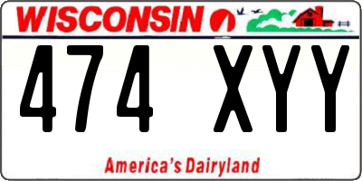 WI license plate 474XYY