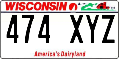 WI license plate 474XYZ