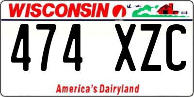 WI license plate 474XZC