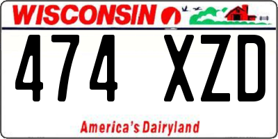 WI license plate 474XZD