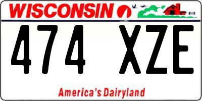 WI license plate 474XZE