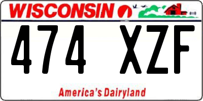 WI license plate 474XZF