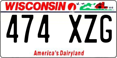 WI license plate 474XZG