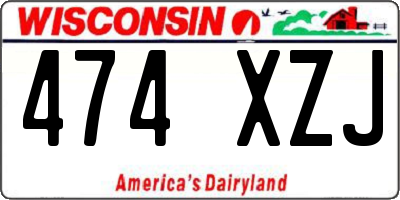 WI license plate 474XZJ