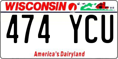 WI license plate 474YCU