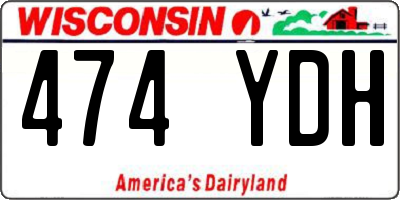 WI license plate 474YDH