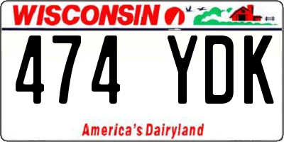 WI license plate 474YDK