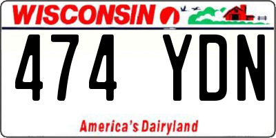 WI license plate 474YDN
