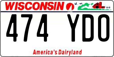 WI license plate 474YDO