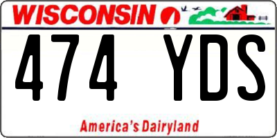 WI license plate 474YDS