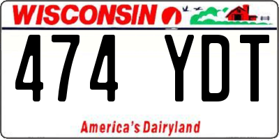 WI license plate 474YDT