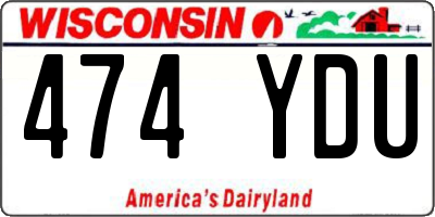 WI license plate 474YDU