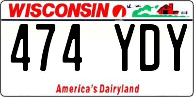 WI license plate 474YDY