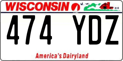 WI license plate 474YDZ