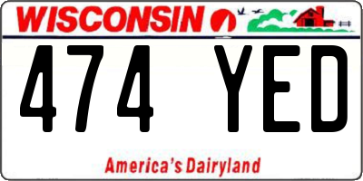 WI license plate 474YED