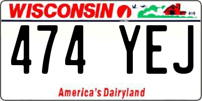 WI license plate 474YEJ