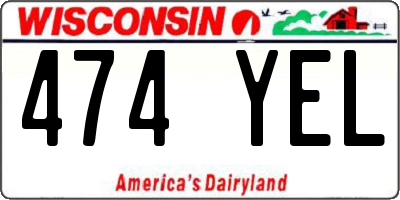WI license plate 474YEL