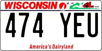 WI license plate 474YEU