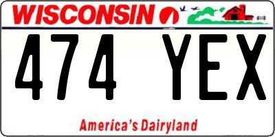 WI license plate 474YEX