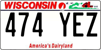 WI license plate 474YEZ