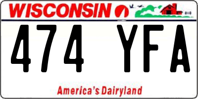 WI license plate 474YFA