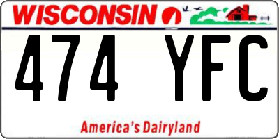 WI license plate 474YFC