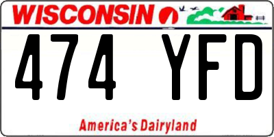 WI license plate 474YFD