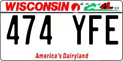 WI license plate 474YFE