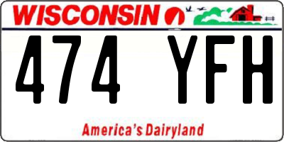 WI license plate 474YFH