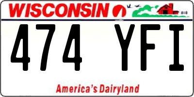 WI license plate 474YFI