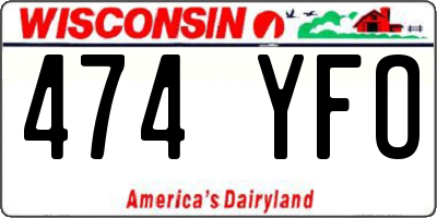 WI license plate 474YFO