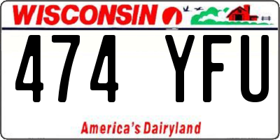 WI license plate 474YFU