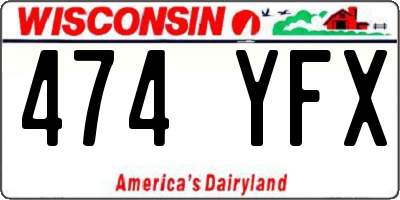 WI license plate 474YFX