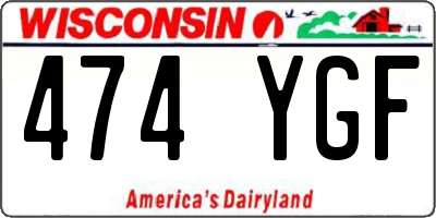 WI license plate 474YGF
