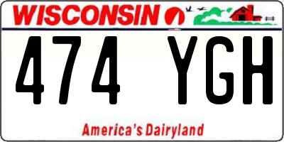 WI license plate 474YGH