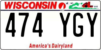 WI license plate 474YGY