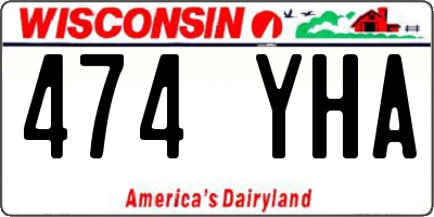WI license plate 474YHA