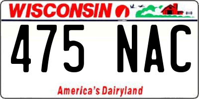 WI license plate 475NAC