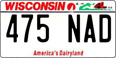 WI license plate 475NAD