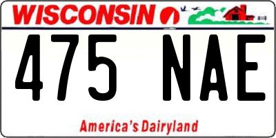 WI license plate 475NAE