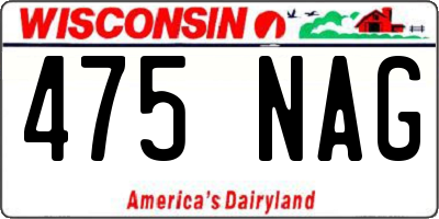 WI license plate 475NAG