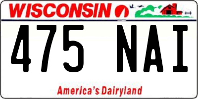 WI license plate 475NAI