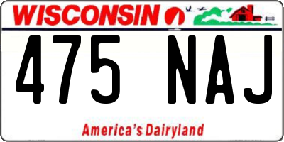 WI license plate 475NAJ