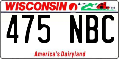 WI license plate 475NBC