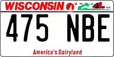 WI license plate 475NBE